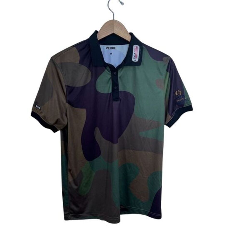 Verde Men's Camouflage Polo M‎ PGA Reach WNY Golf Shirt Short Sleeve